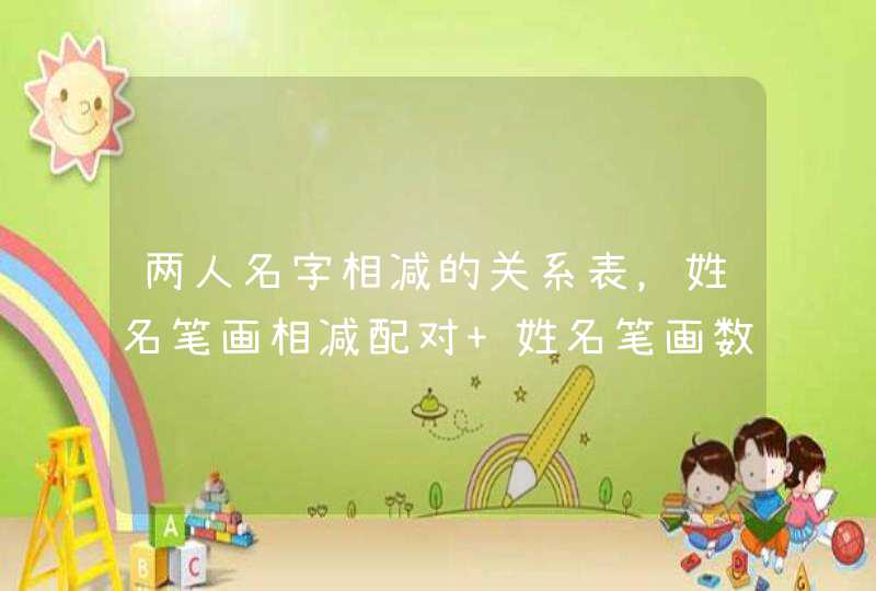 两人名字相减的关系表,姓名笔画相减配对 姓名笔画数配对准不准? 两人名字相减的关系表,姓名笔画相减配对 姓名笔画数配对准不准?