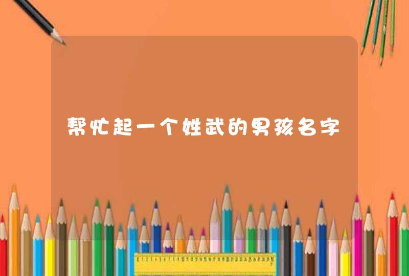 帮忙起一个姓武的男孩名字 帮忙起一个姓武的男孩名字