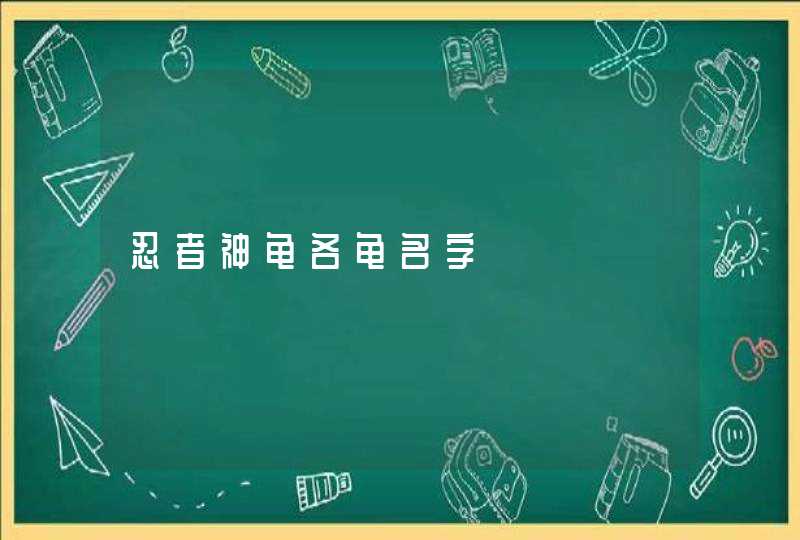 忍者神龟各龟名字 忍者神龟各龟名字
