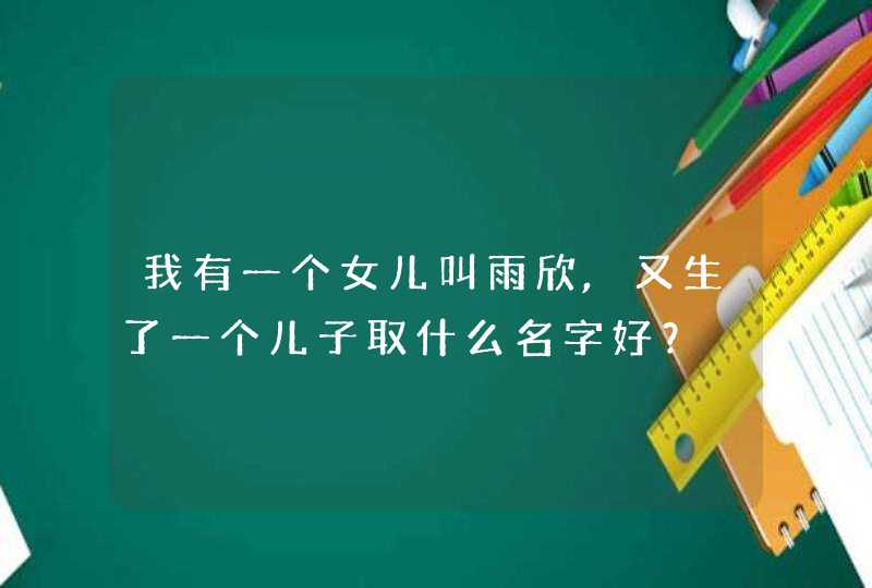 我有一个女儿叫雨欣,又生了一个儿子取什么名字好? 我有一个女儿叫雨欣,又生了一个儿子取什么名字好?
