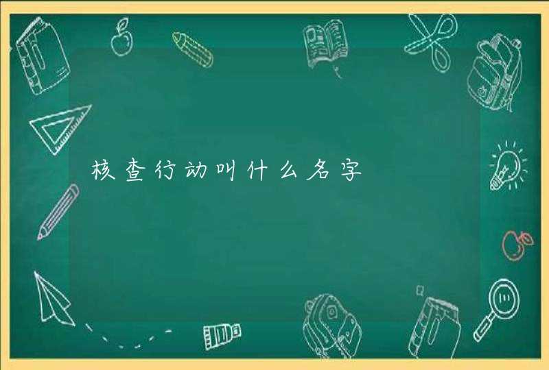 核查行动叫什么名字 核查行动叫什么名字