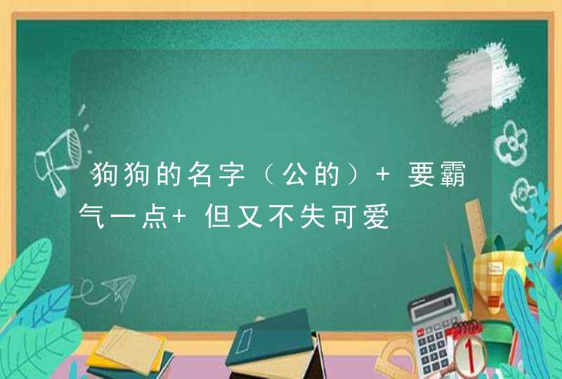 狗狗的名字(公的) 要霸气一点 但又不失可爱 狗狗的名字(公的) 要霸气一点 但又不失可爱