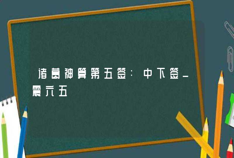诸葛神算第五签:中下签_震六五 诸葛神算第五签:中下签_震六五