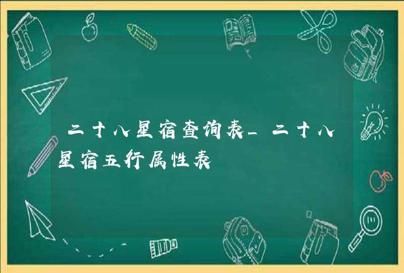 二十八星宿查询表_二十八星宿五行属性表