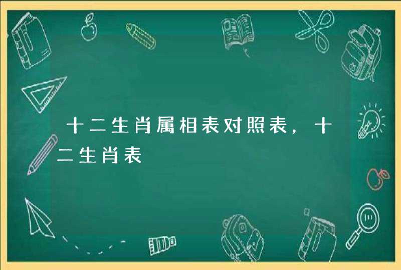 十二生肖属相表对照表，十二生肖表