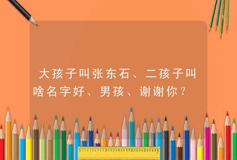 大孩子叫张东石、二孩子叫啥名字好、男孩、谢谢你？