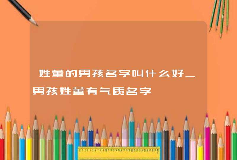 姓董的男孩名字叫什么好_男孩姓董有气质名字