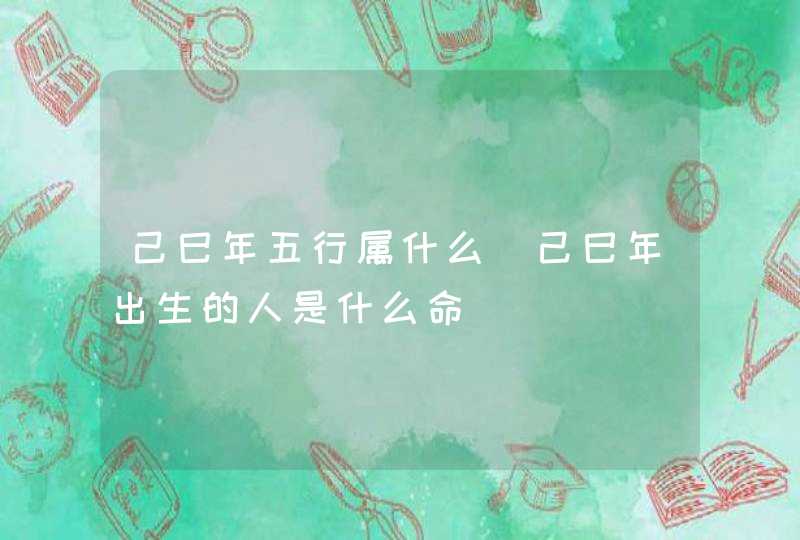 己巳年五行属什么_己巳年出生的人是什么命