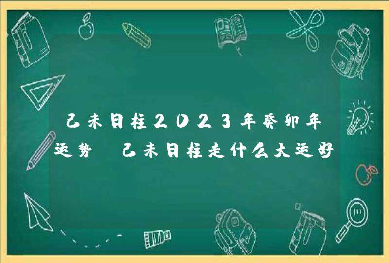 己未日柱2023年癸卯年运势_己未日柱走什么大运好