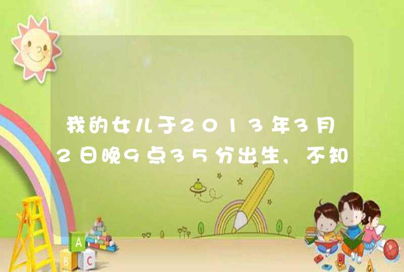 我的女儿于2013年3月2日晚9点35分出生,不知道起什么名字,求大侠们帮忙,我姓姚,我老婆姓乙,想起三个字的。