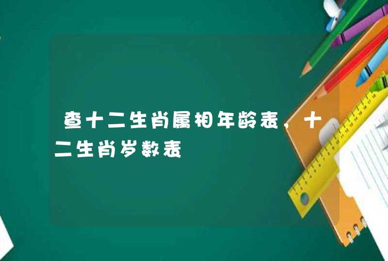 查十二生肖属相年龄表，十二生肖岁数表