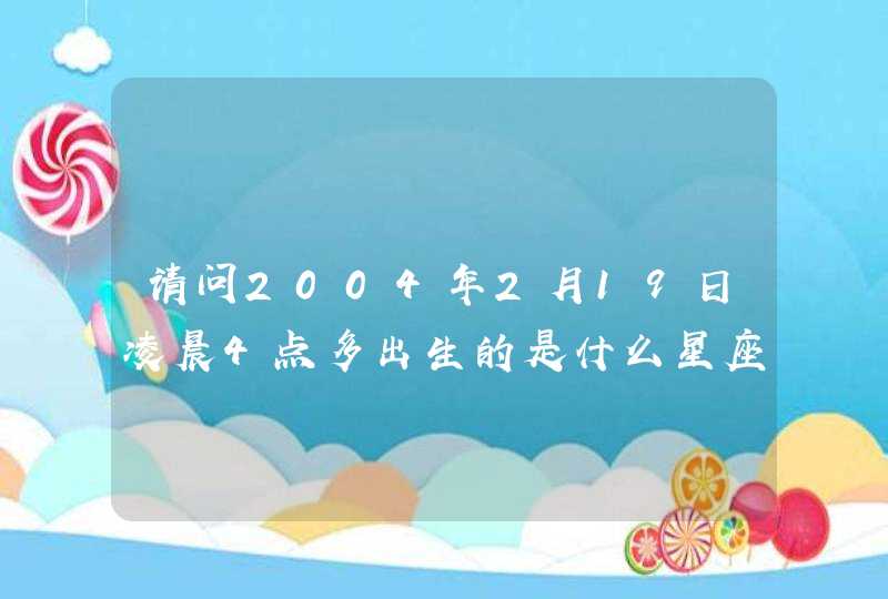 请问2004年2月19日凌晨4点多出生的是什么星座