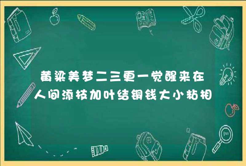 黄粱美梦二三更一觉醒来在人间添枝加叶结铜钱大小粘相争单自卑打一生肖