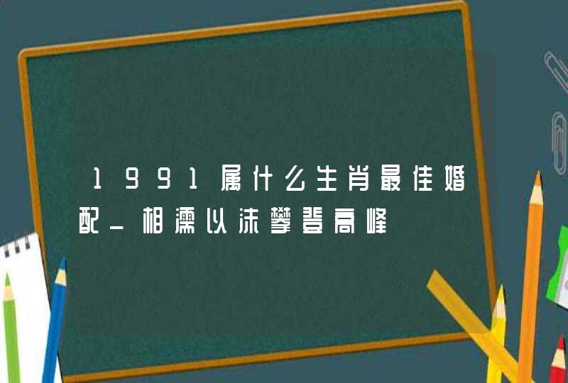 1991属什么生肖最佳婚配_相濡以沫攀登高峰