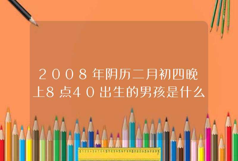 2008年阴历二月初四晚上8点40出生的男孩是什么星座的