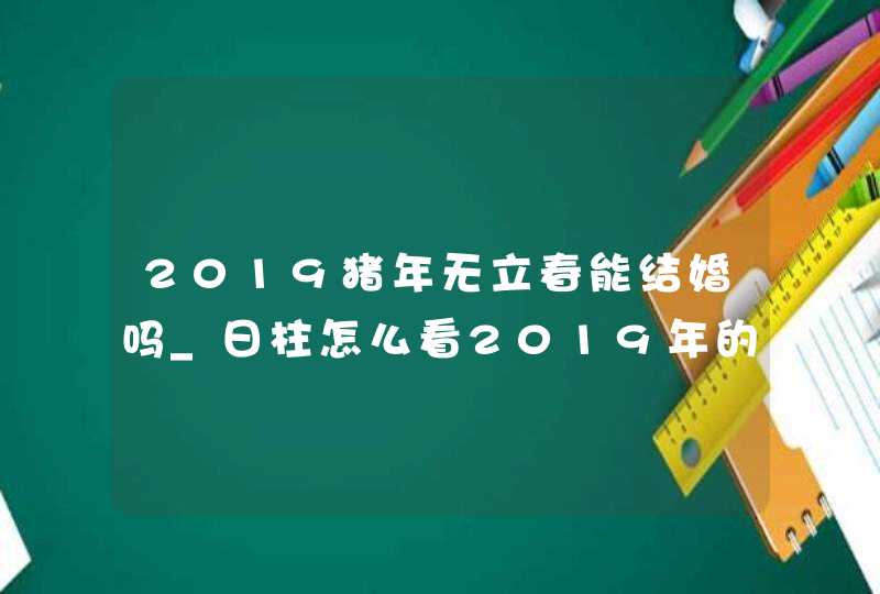 2019猪年无立春能结婚吗_日柱怎么看2019年的婚姻